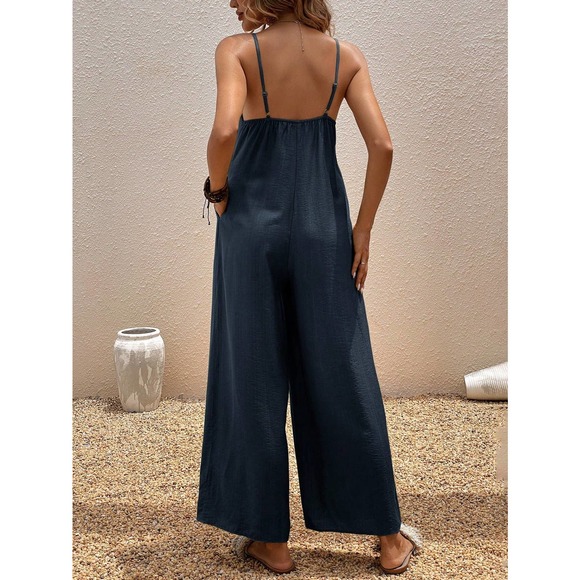 Boho Cami Jumpsuit with pockets black - Picture 4 of 10